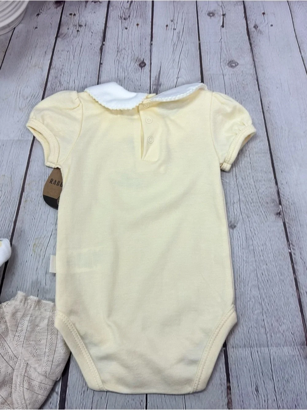NWT Rabbit & Bear 3pc bodysuit 3-6M lemon cottagecore coquette summer sweetness